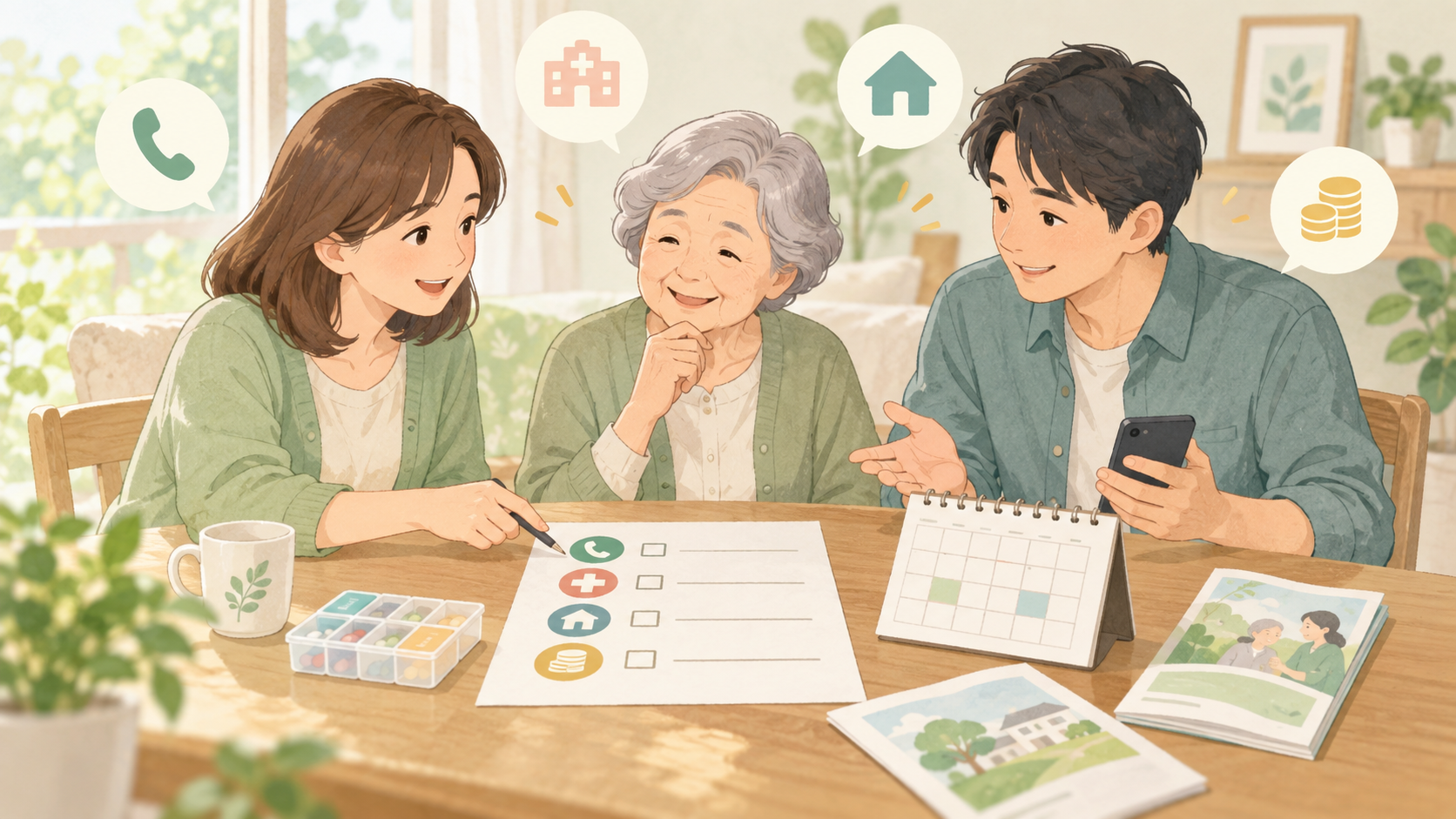 親の介護を家族で分担する役割表